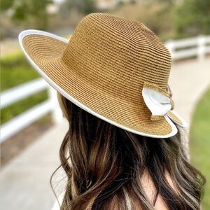 Sun N Sand UPF 50+ Straw Wide Brim Bow Sun Hat M/L